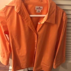 J Crew Orange and white button down shirt